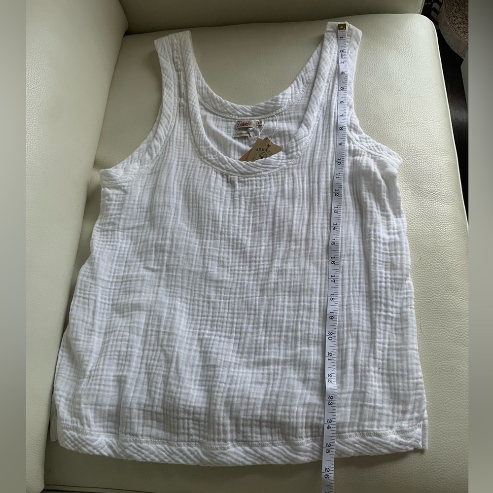 Faherty White Scoop Neck Tank Top - Picture 4 of 9